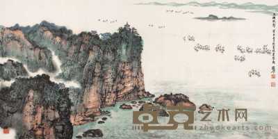 张尔宾 太湖帆影 镜心 69.5×138cm